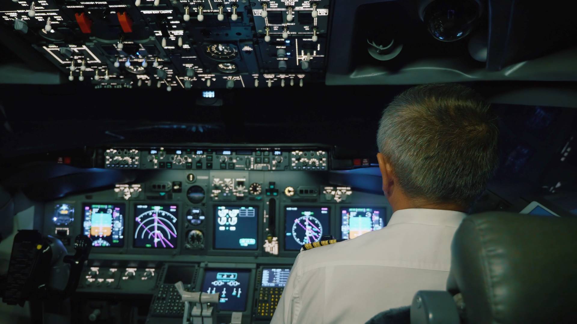 Cockpit at night