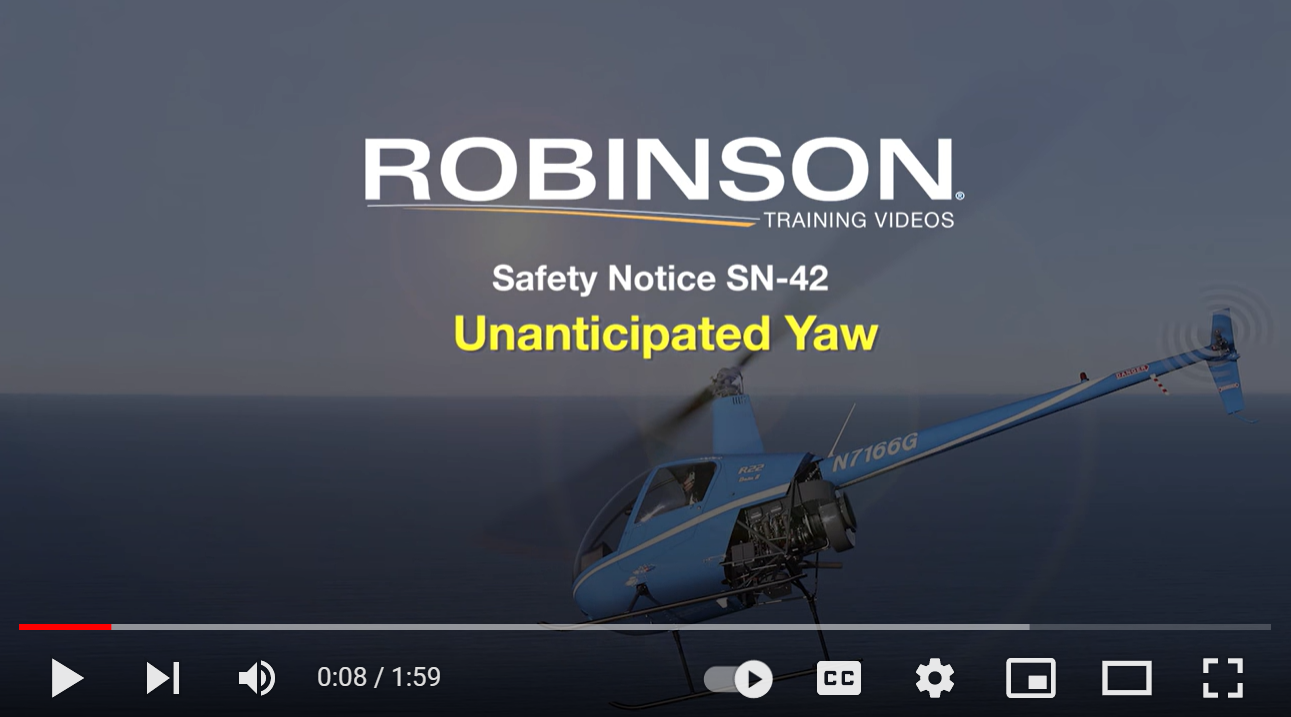 Video Robinson SN 42 Unanticipated Yaw 