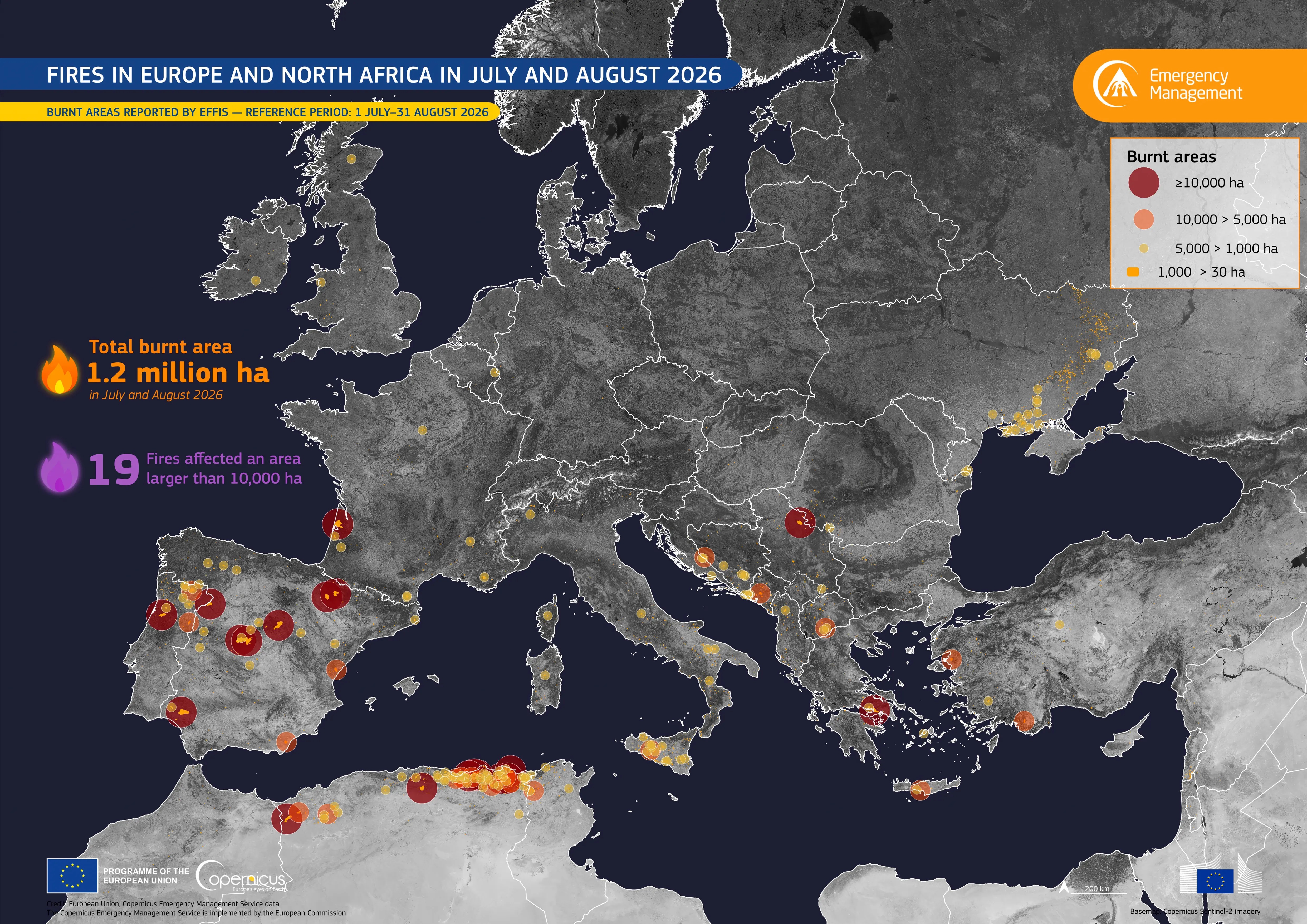 Copernicus Fires in Europe 2026
