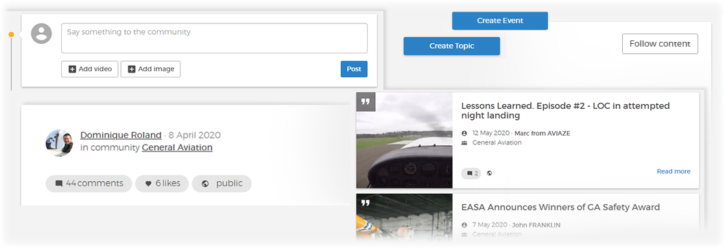 EASA Community Network features