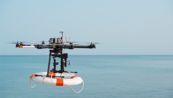 Operações de salvamento com drones