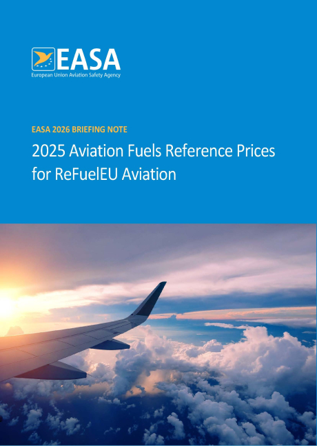 Cover page of EASA 2026 Briefing Note 2025 Aviation Fuels Reference Prices for ReFuelEU Aviation